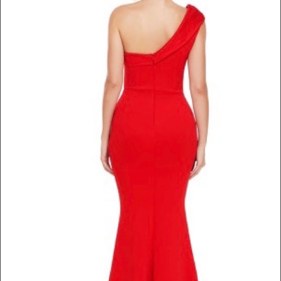 Red one shoulder dress - Picture 3 of 9